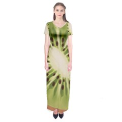 Kiwi Fruit Fresh Green Tasty Food Short Sleeve Maxi Dress by Simbadda