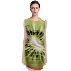 Kiwi Fruit Fresh Green Tasty Food Sleeveless Velvet Midi Dress by Simbadda