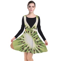 Kiwi Fruit Fresh Green Tasty Food Plunge Pinafore Dress by Simbadda