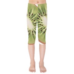 Kiwi Fruit Fresh Green Tasty Food Kids  Capri Leggings  by Simbadda