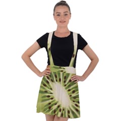 Kiwi Fruit Fresh Green Tasty Food Velvet Suspender Skater Skirt by Simbadda