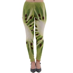 Kiwi Fruit Fresh Green Tasty Food Lightweight Velour Leggings by Simbadda