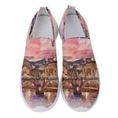 City Buildings Bridge Water River Women s Slip On Sneakers by Simbadda