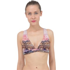 City Buildings Bridge Water River Classic Banded Bikini Top