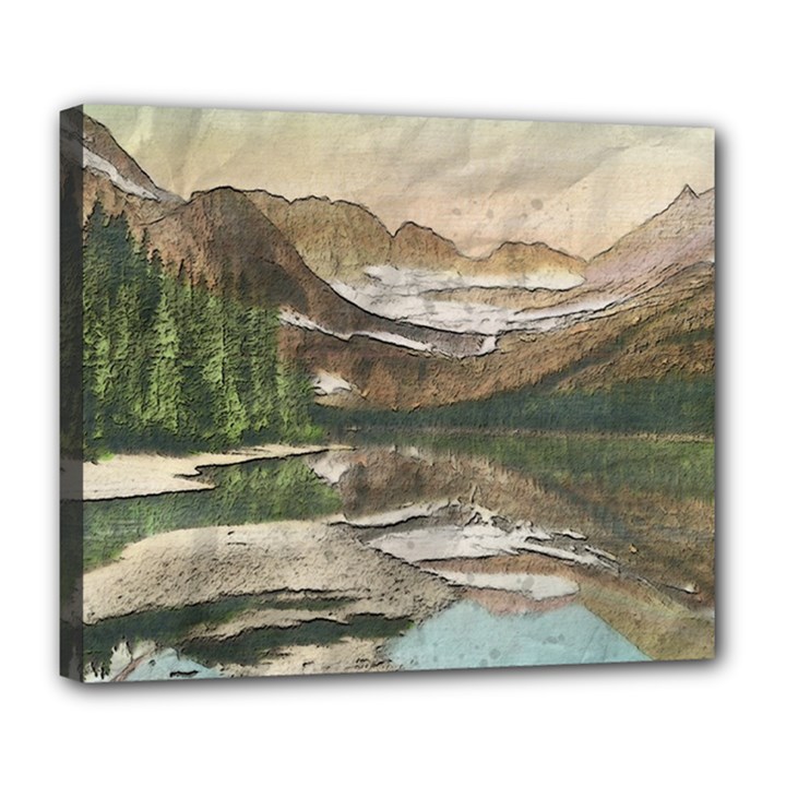 Glacier National Park Scenic View Deluxe Canvas 24  x 20  (Stretched)