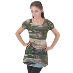 Glacier National Park Scenic View Puff Sleeve Tunic Top by Simbadda