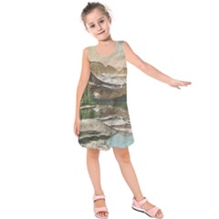 Glacier National Park Scenic View Kids  Sleeveless Dress by Simbadda