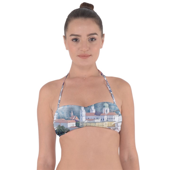 Architecture Old Sky Travel Halter Bandeau Bikini Top