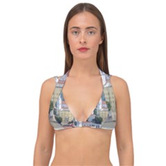 Architecture Old Sky Travel Double Strap Halter Bikini Top by Simbadda