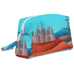 Castle Landscape Mountains Hills Wristlet Pouch Bag (large) by Simbadda