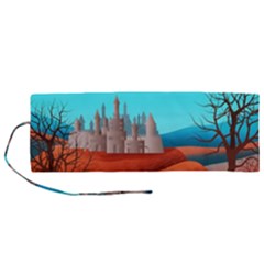 Castle Landscape Mountains Hills Roll Up Canvas Pencil Holder (m)