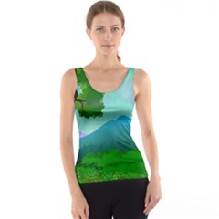 Landscape Illustration Nature Tree Tank Top by Simbadda