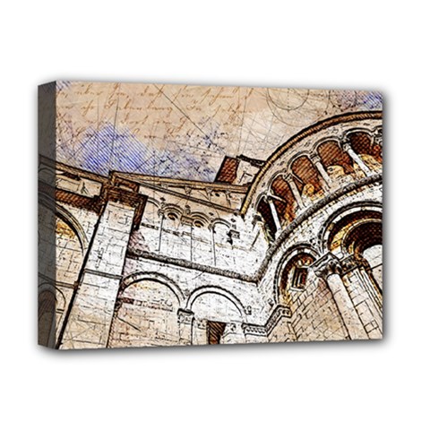 Building Architecture Columns Deluxe Canvas 16  X 12  (stretched)  by Simbadda