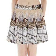 Building Architecture Columns Pleated Mini Skirt by Simbadda