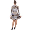 Building Architecture Columns Long Sleeve Panel Dress View2