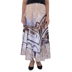 Building Architecture Columns Flared Maxi Skirt by Simbadda