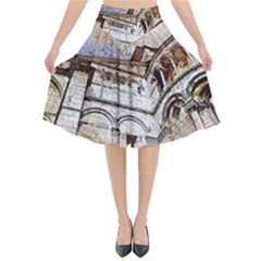 Building Architecture Columns Flared Midi Skirt by Simbadda