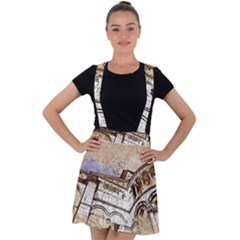 Building Architecture Columns Velvet Suspender Skater Skirt by Simbadda