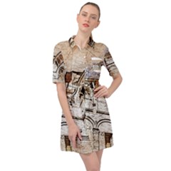 Building Architecture Columns Belted Shirt Dress by Simbadda