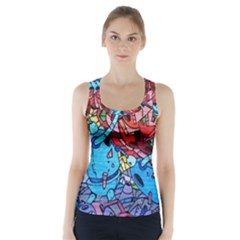 Graffiti Wall Mural Painting Arts Racer Back Sports Top by Simbadda