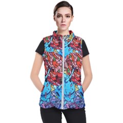 Graffiti Wall Mural Painting Arts Women s Puffer Vest by Simbadda