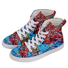 Graffiti Wall Mural Painting Arts Women s Hi-top Skate Sneakers by Simbadda