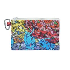 Graffiti Wall Mural Painting Arts Canvas Cosmetic Bag (medium) by Simbadda