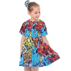 Graffiti Wall Mural Painting Arts Kids  Sailor Dress by Simbadda