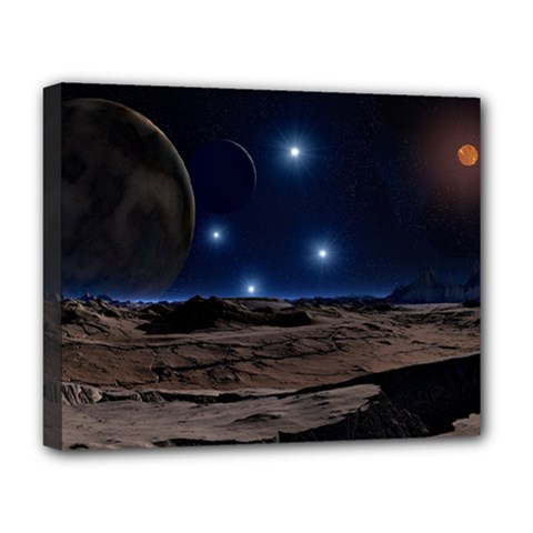 Lunar Landscape Star Brown Dwarf Deluxe Canvas 20  X 16  (stretched) by Simbadda