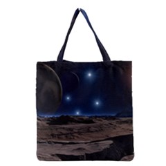 Lunar Landscape Star Brown Dwarf Grocery Tote Bag by Simbadda