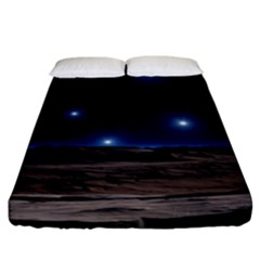 Lunar Landscape Star Brown Dwarf Fitted Sheet (king Size) by Simbadda