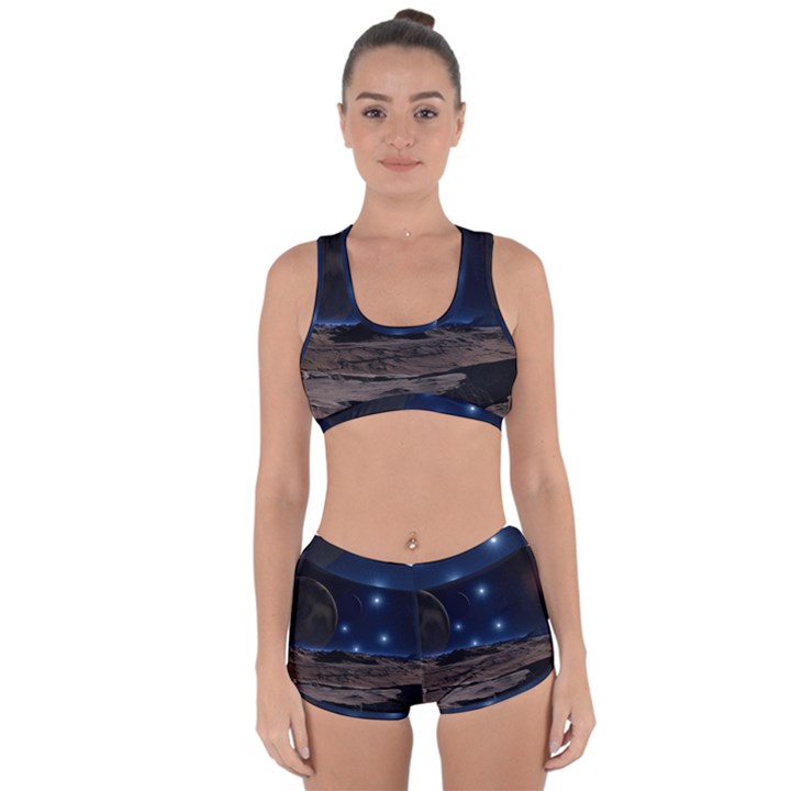 Lunar Landscape Star Brown Dwarf Racerback Boyleg Bikini Set