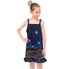 Lunar Landscape Star Brown Dwarf Kids  Overall Dress by Simbadda