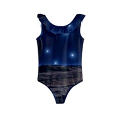 Lunar Landscape Star Brown Dwarf Kids  Frill Swimsuit by Simbadda