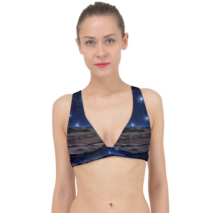 Lunar Landscape Star Brown Dwarf Classic Banded Bikini Top