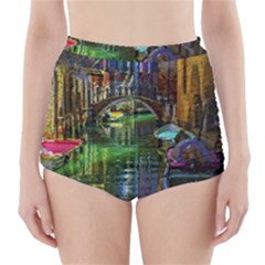 Venice City Italy Architecture High-waisted Bikini Bottoms by Simbadda