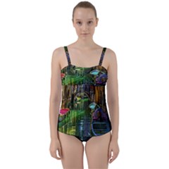 Venice City Italy Architecture Twist Front Tankini Set by Simbadda