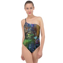 Venice City Italy Architecture Classic One Shoulder Swimsuit by Simbadda