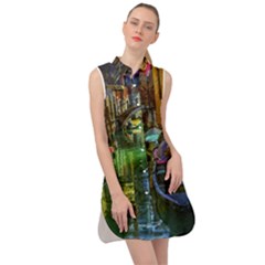 Venice City Italy Architecture Sleeveless Shirt Dress