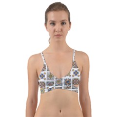 Abstract Texture Artistic Art Wrap Around Bikini Top