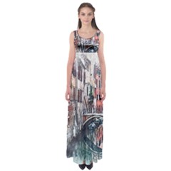 Venice Water Laguna Italy Empire Waist Maxi Dress by Simbadda