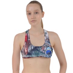 Venice Water Laguna Italy Criss Cross Racerback Sports Bra by Simbadda