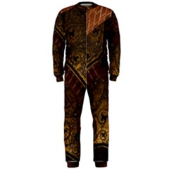 Vault Mosaic Gold Ornament Golden Onepiece Jumpsuit (men)  by Simbadda