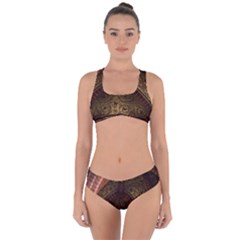 Vault Mosaic Gold Ornament Golden Criss Cross Bikini Set by Simbadda