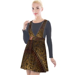 Vault Mosaic Gold Ornament Golden Plunge Pinafore Velour Dress by Simbadda