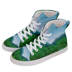 Landscape Nature Art Trees Water Women s Hi-top Skate Sneakers by Simbadda