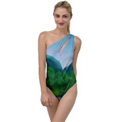 Landscape Nature Art Trees Water To One Side Swimsuit by Simbadda