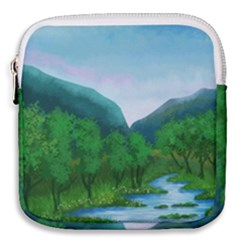 Landscape Nature Art Trees Water Mini Square Pouch by Simbadda