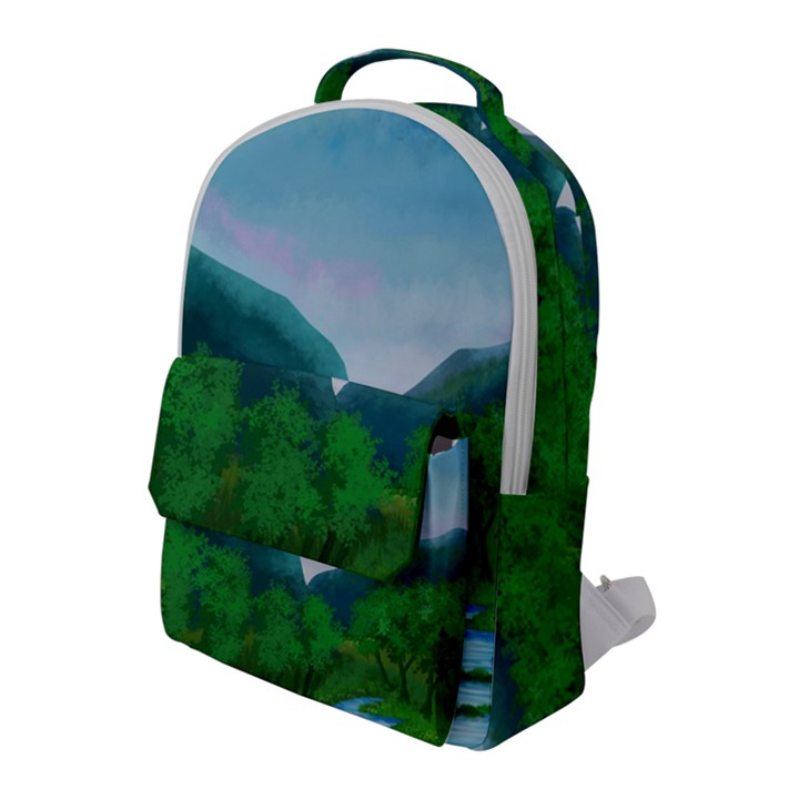 Landscape Nature Art Trees Water Flap Pocket Backpack (Large)