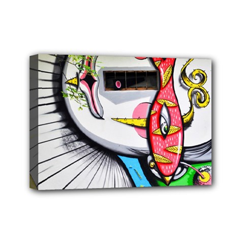 Clown Murals Figure Wall Human Mini Canvas 7  X 5  (stretched) by Simbadda